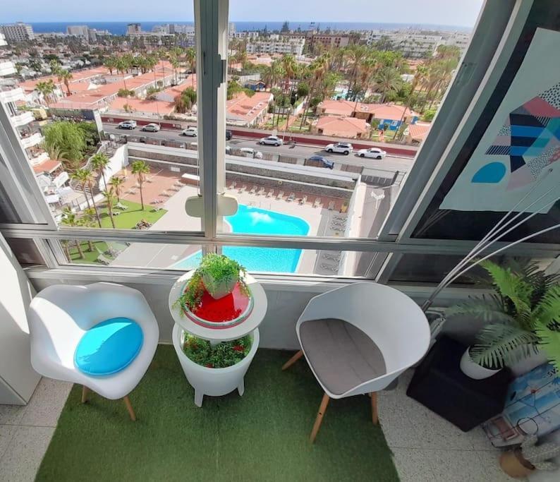 Traumhafte Wohnung Mit Panoramablick Und Pool Playa del Ingles  Ngoại thất bức ảnh