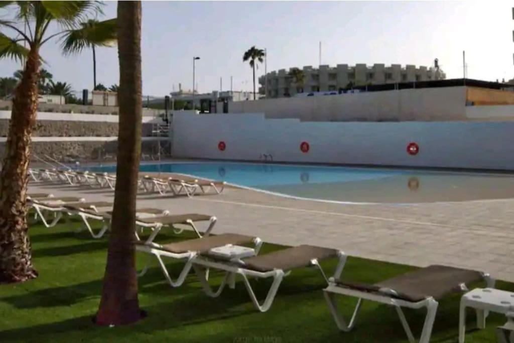Traumhafte Wohnung Mit Panoramablick Und Pool Playa del Ingles  Ngoại thất bức ảnh